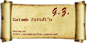 Galamb Zoltán névjegykártya